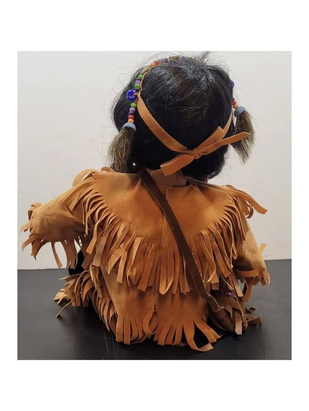 Vintage Native American Girl Porcelain Doll 10 1/2